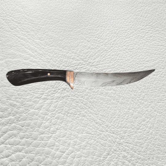 Custom handcrafted knife with gradient resin handle